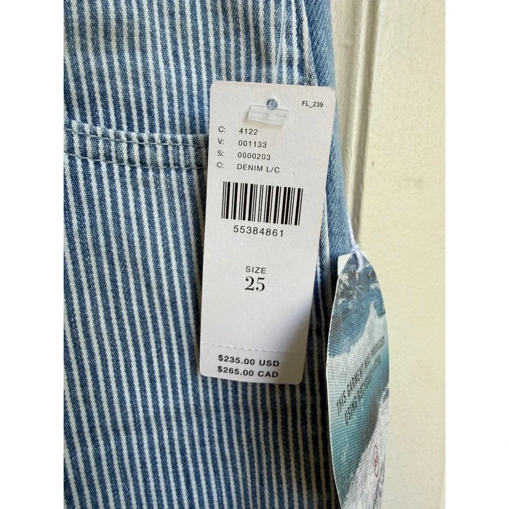 AG Adriano Goldschmied Isabelle Side Panel Striped High Rise Straight‎ Size 25